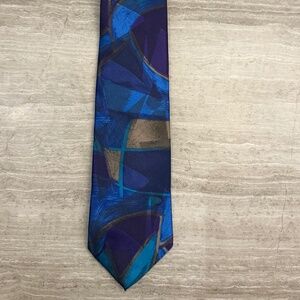 Pierre Balmain Tie Men's Blue & Gold Xtra Long 100% Silk Handmade In France 61"
